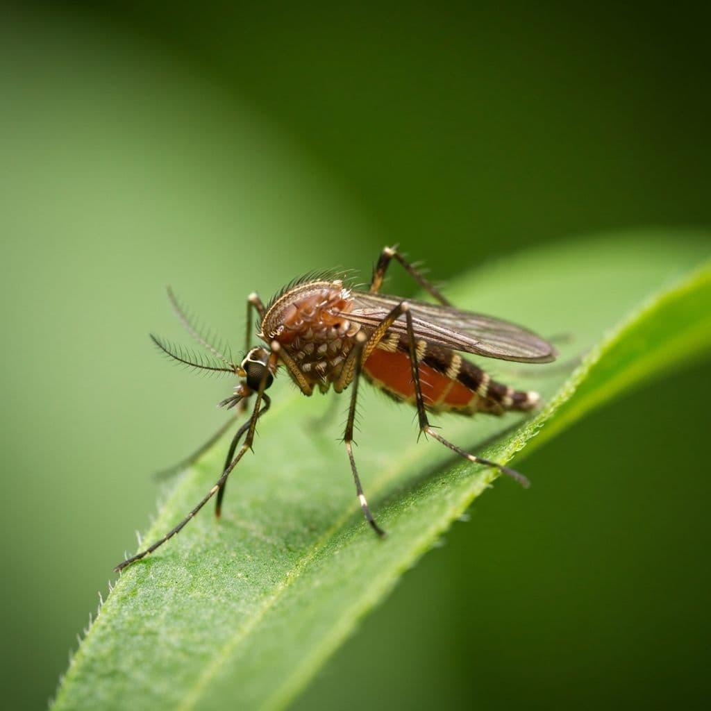 Mosquito killer device set up in a backyard garden at dusk